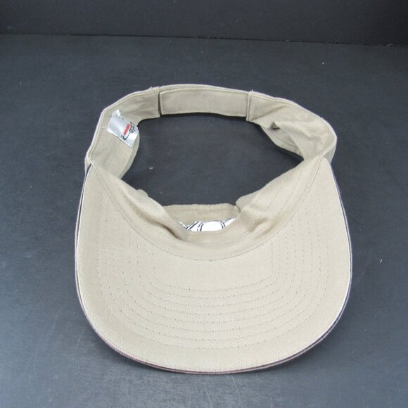 COX Embroidered Logo Men's Beige Adjustable Strap Back RCC Koozie Visor - Picture 6 of 6